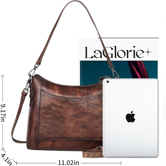 Women Coffee Genuine leather Imported Purses Handbag Crossbody Bags - Picture 3 of 7